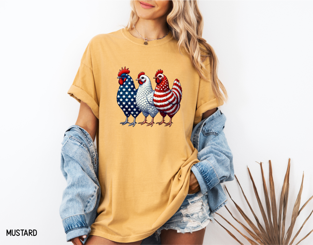 Patriotic Chicken Comfort Colors T-Shirt
