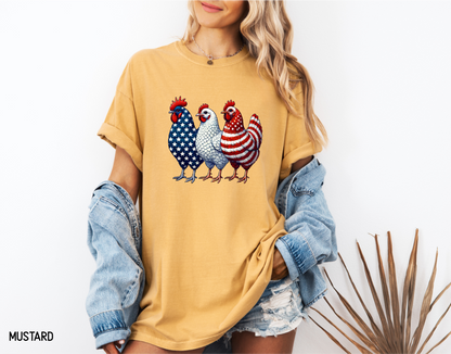 Patriotic Chicken Comfort Colors T-Shirt