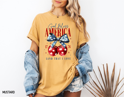 God Bless America Cherry Comfort Colors T-Shirt