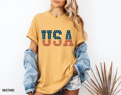 USA Stars and Stripes Adult Comfort Colors T-Shirt