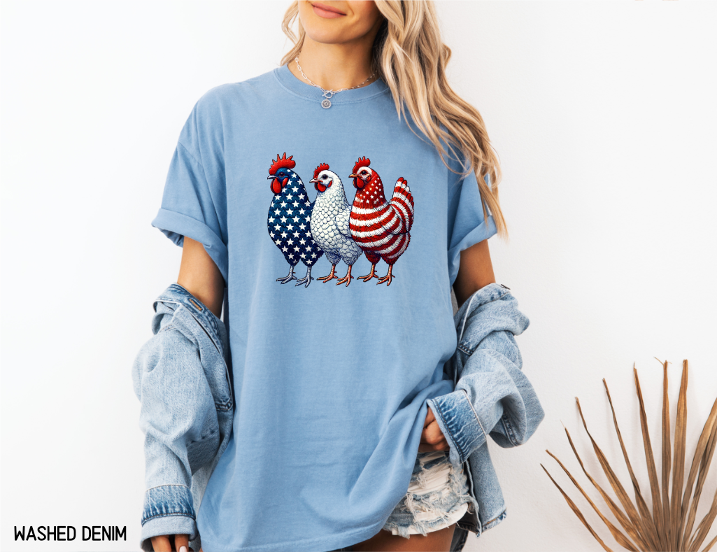 Patriotic Chicken Comfort Colors T-Shirt