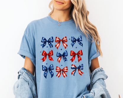 Patriotic Bow Adult Comfort Colors T-Shirt