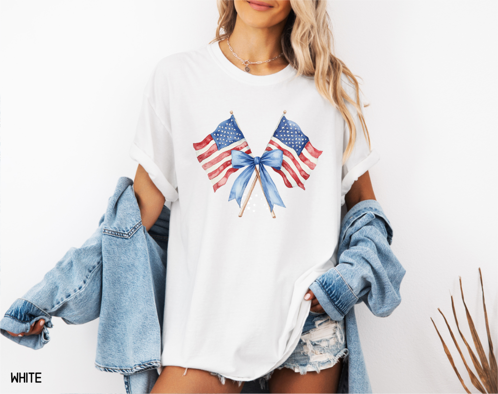 Coquette American Flags Comfort Colors T-Shirt