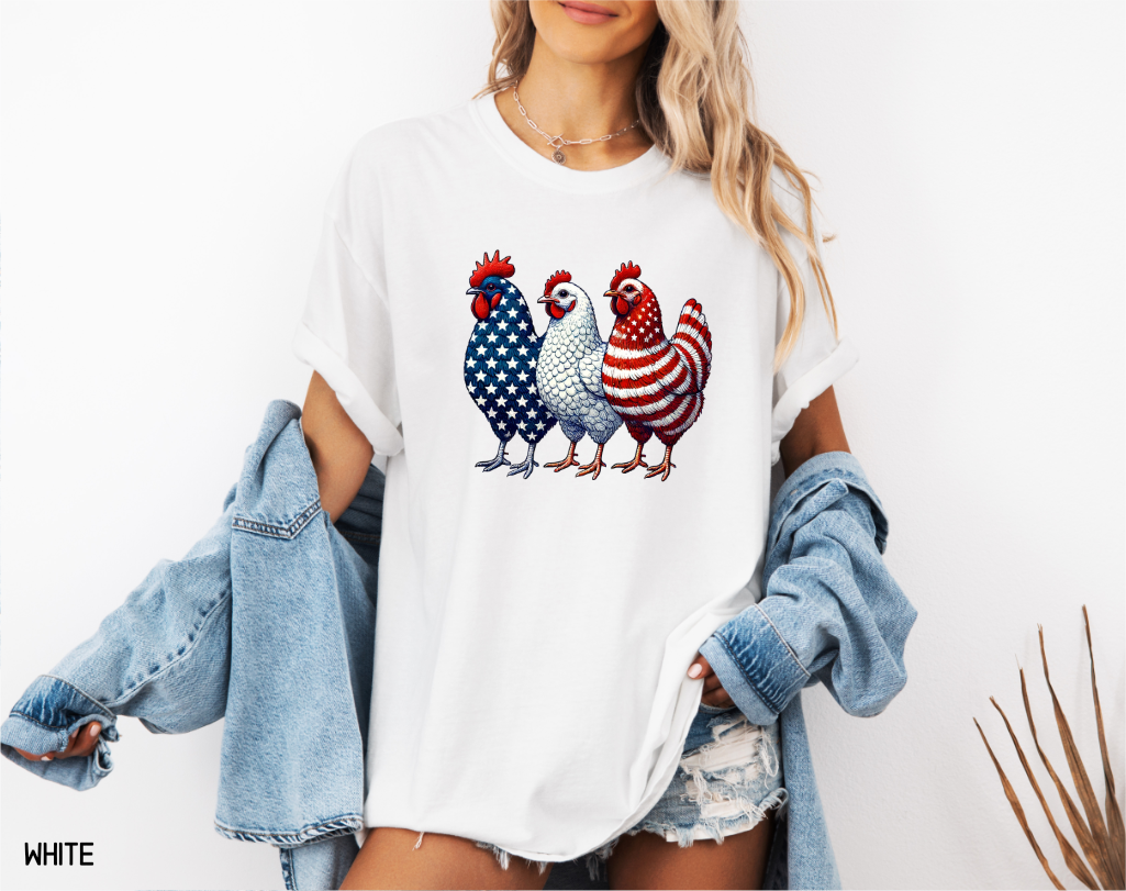 Patriotic Chicken Comfort Colors T-Shirt
