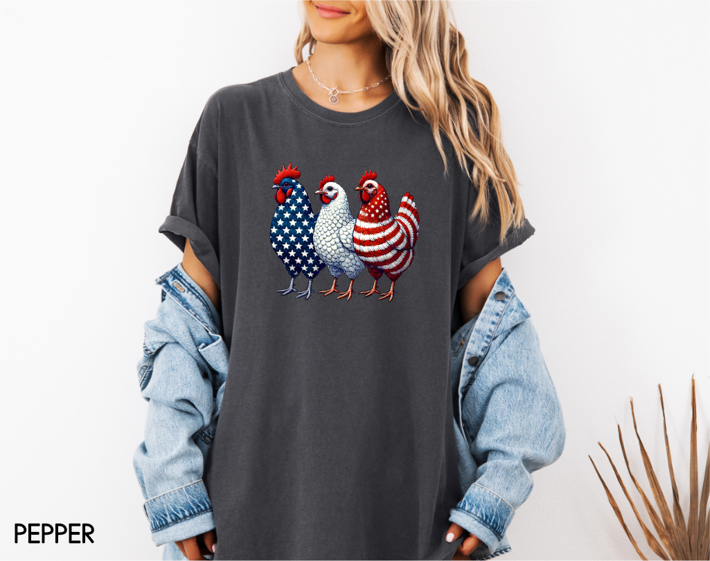 Patriotic Chicken Comfort Colors T-Shirt