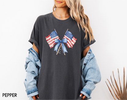Coquette American Flags Comfort Colors T-Shirt