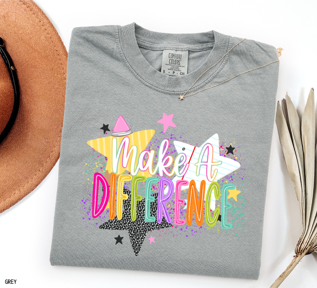 Make A Difference Teacher Adult Comfort Colors T-Shirt