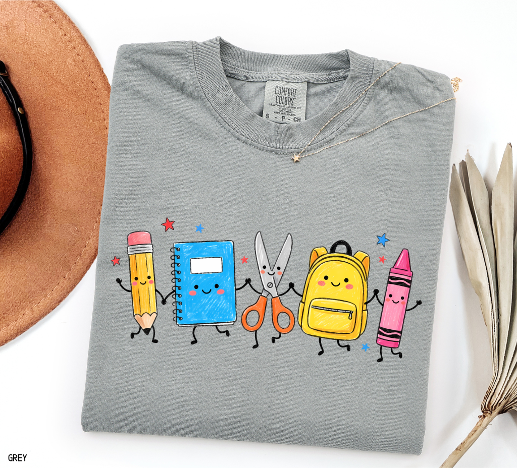 Cute Teacher Supplies Adult Comfort Colors T-Shirt