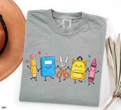 Cute Teacher Supplies Adult Comfort Colors T-Shirt