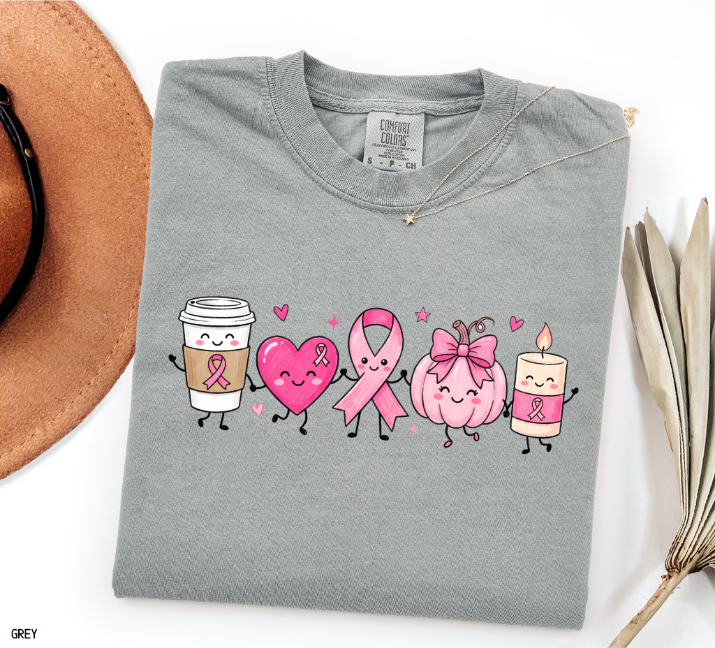 Breast Cancer Awareness Icons Adult Comfort Colors T-Shirt