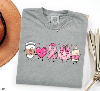 Breast Cancer Awareness Icons Adult Comfort Colors T-Shirt