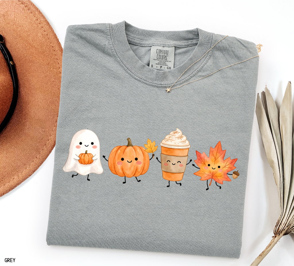 Cute Fall Ghost Adult Comfort Colors T-Shirt