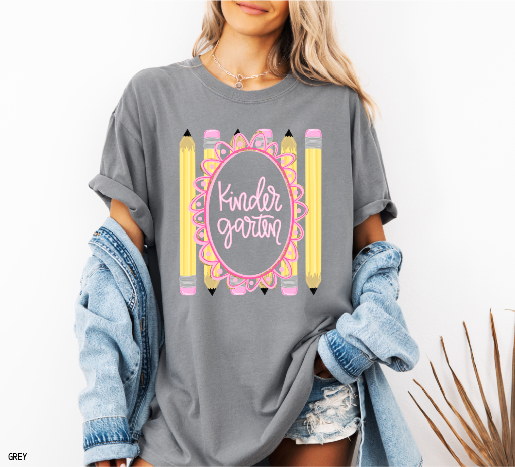 Pencil Grade Level Teacher Comfort Colors T-Shirt