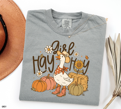 Hay Girl Hey Funny Adult Comfort Colors T-Shirt