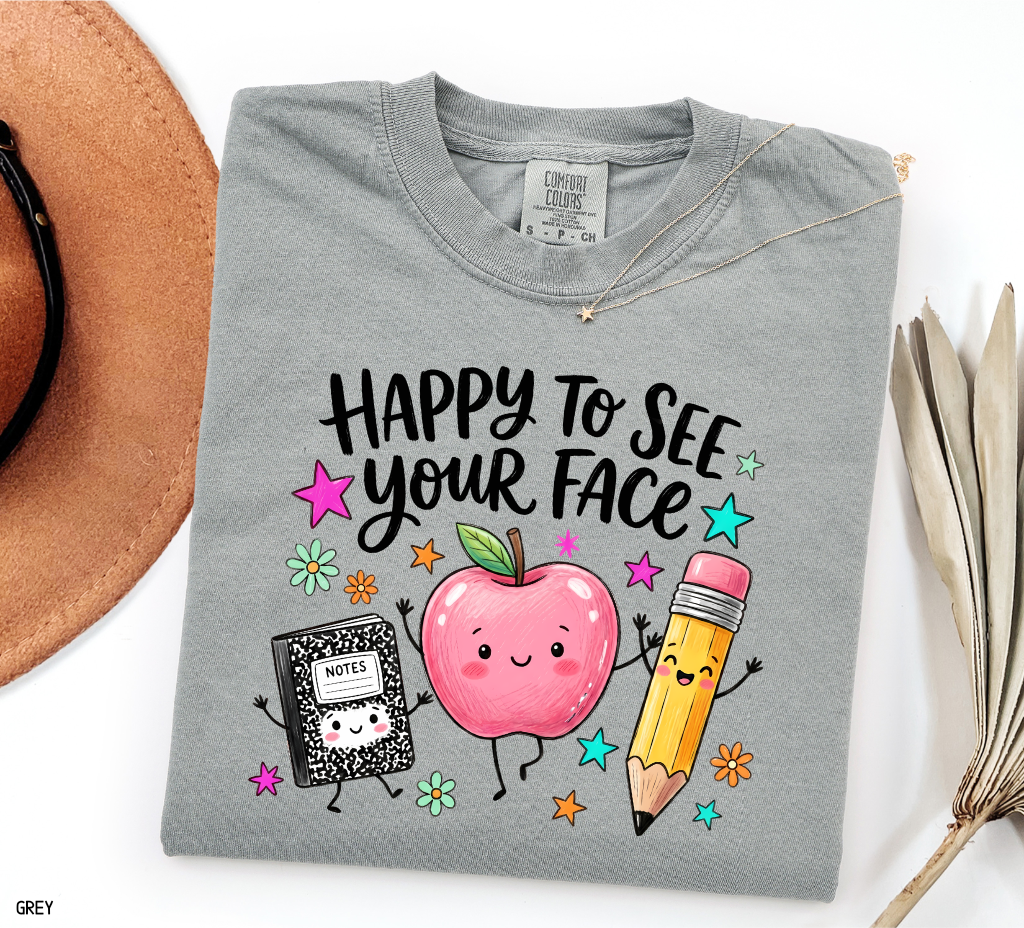 Happy to See Your Face Adult Comfort Colors T-Shirt