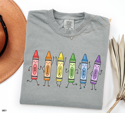 Crayon Teacher Adult Comfort Colors T-Shirt