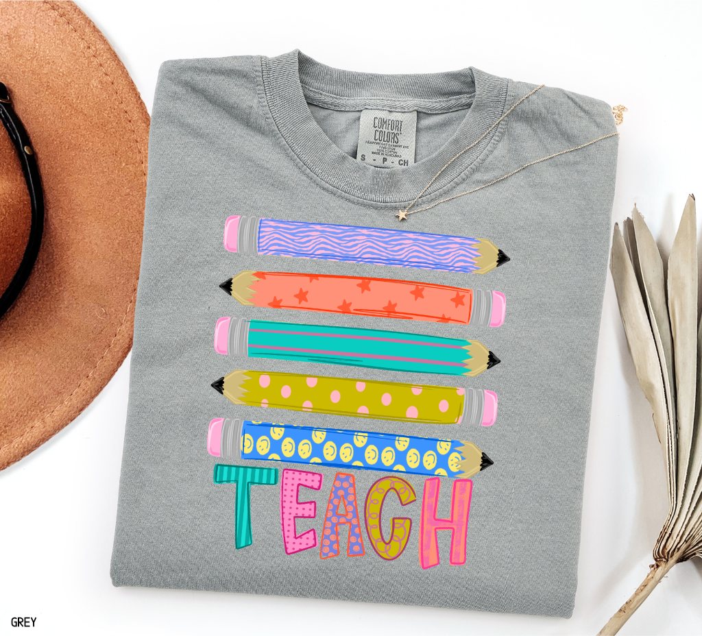 Teacher Pencil Adult Comfort Colors T-Shirt