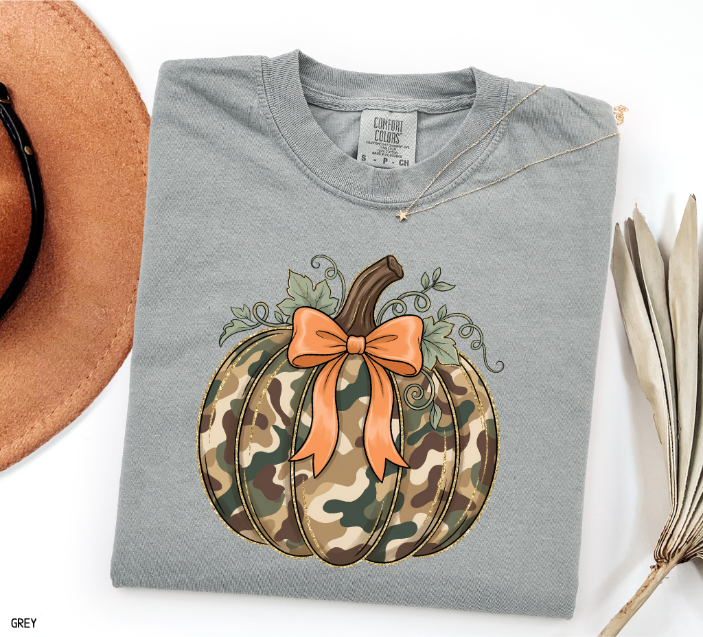 Camo Pumpkin Adult Comfort Colors T-Shirt