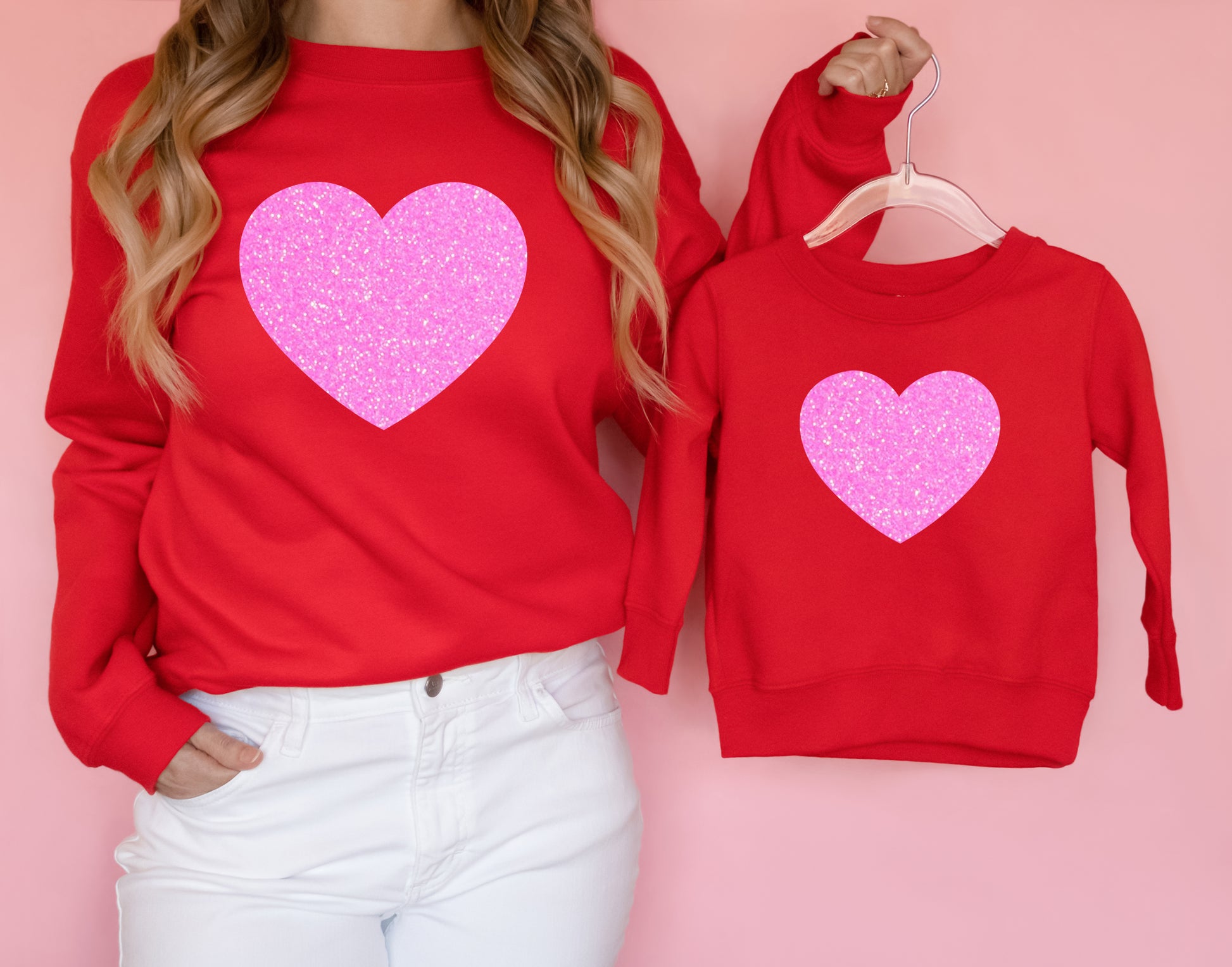Glitter Heart Adult Sweatshirt