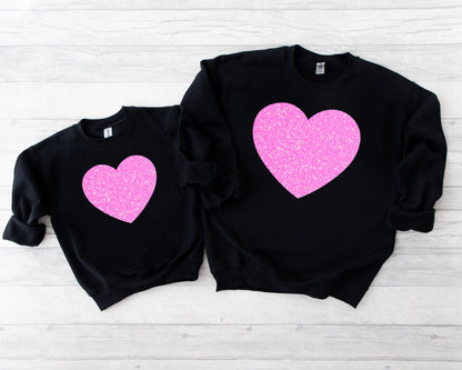 Glitter Heart Adult Sweatshirt
