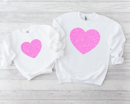 Glitter Heart Adult Sweatshirt