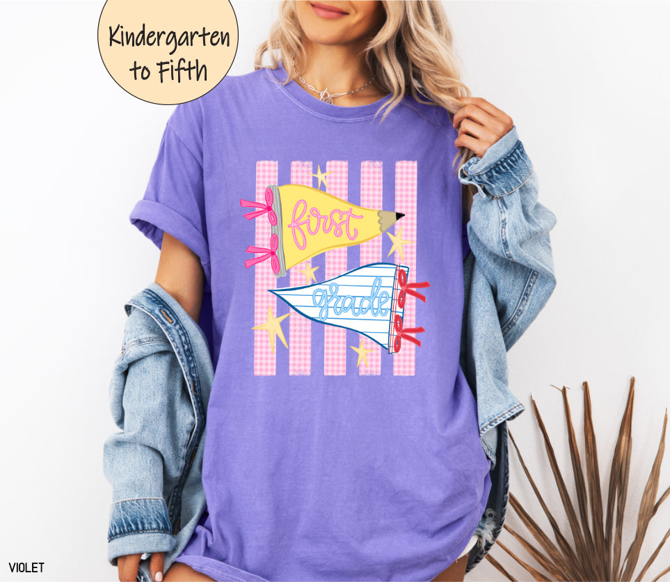 Pennant Grade Level Teacher Comfort Colors T-Shirt