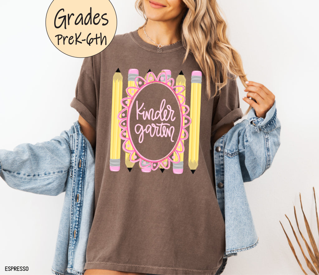 Pencil Grade Level Teacher Comfort Colors T-Shirt