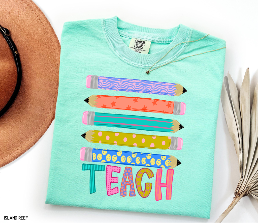 Teacher Pencil Adult Comfort Colors T-Shirt