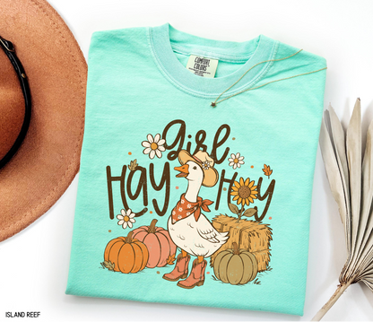 Hay Girl Hey Funny Adult Comfort Colors T-Shirt