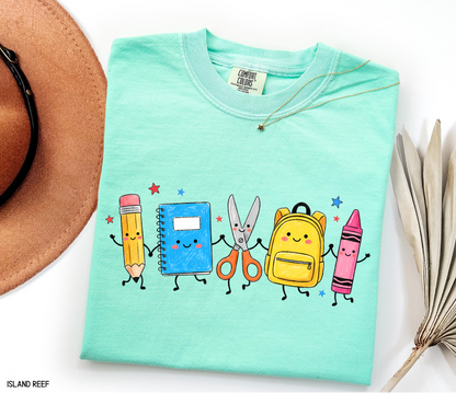 Cute Teacher Supplies Adult Comfort Colors T-Shirt
