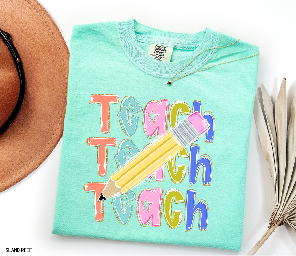 Teach Teach Teach Adult Comfort Colors T-Shirt
