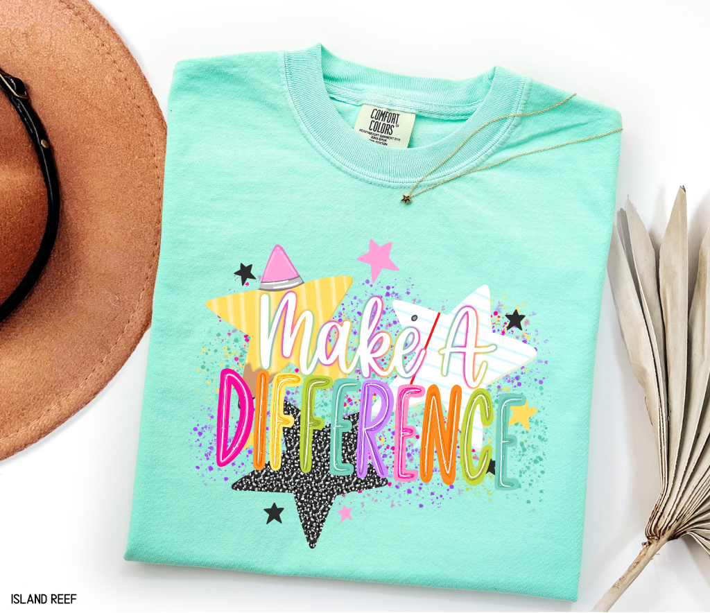 Make A Difference Teacher Adult Comfort Colors T-Shirt