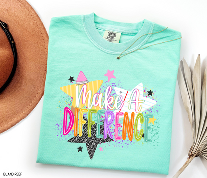 Make A Difference Teacher Adult Comfort Colors T-Shirt