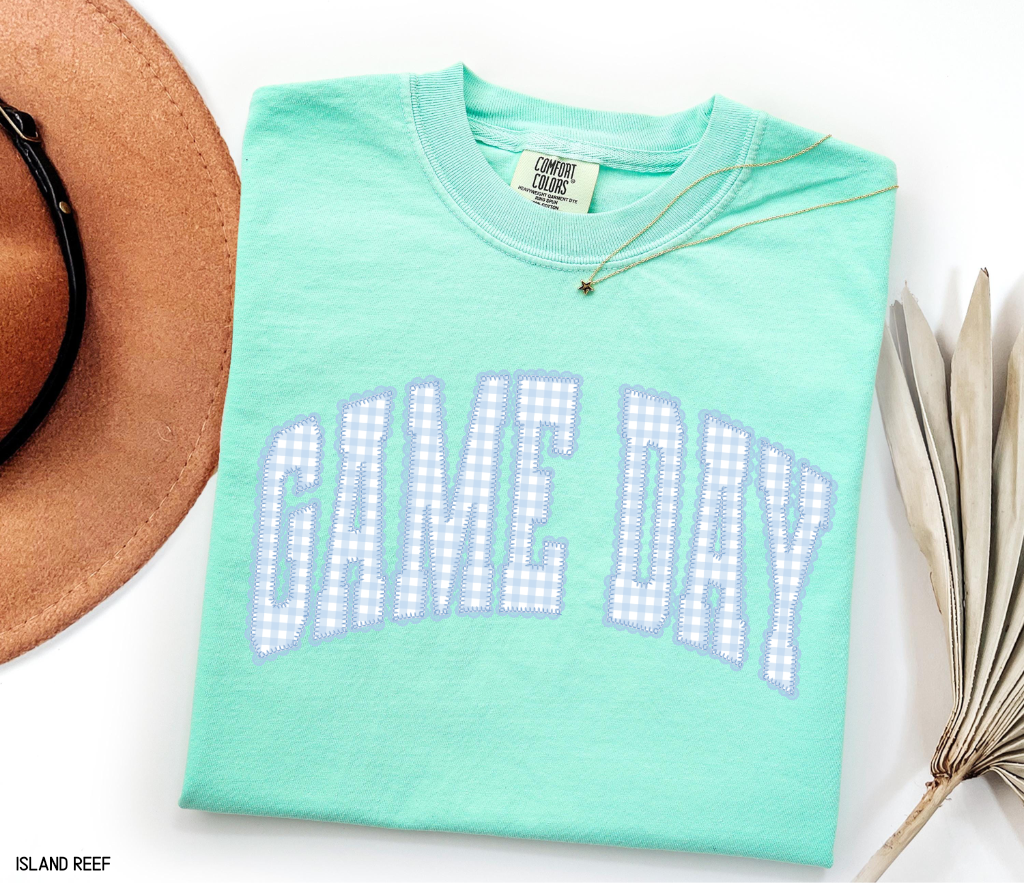 Gingham Game Day Adult Comfort Colors T-Shirt