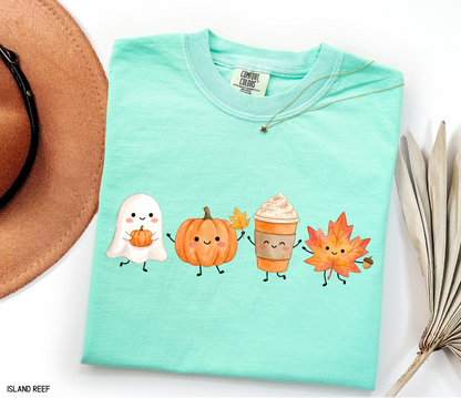 Cute Fall Ghost Adult Comfort Colors T-Shirt