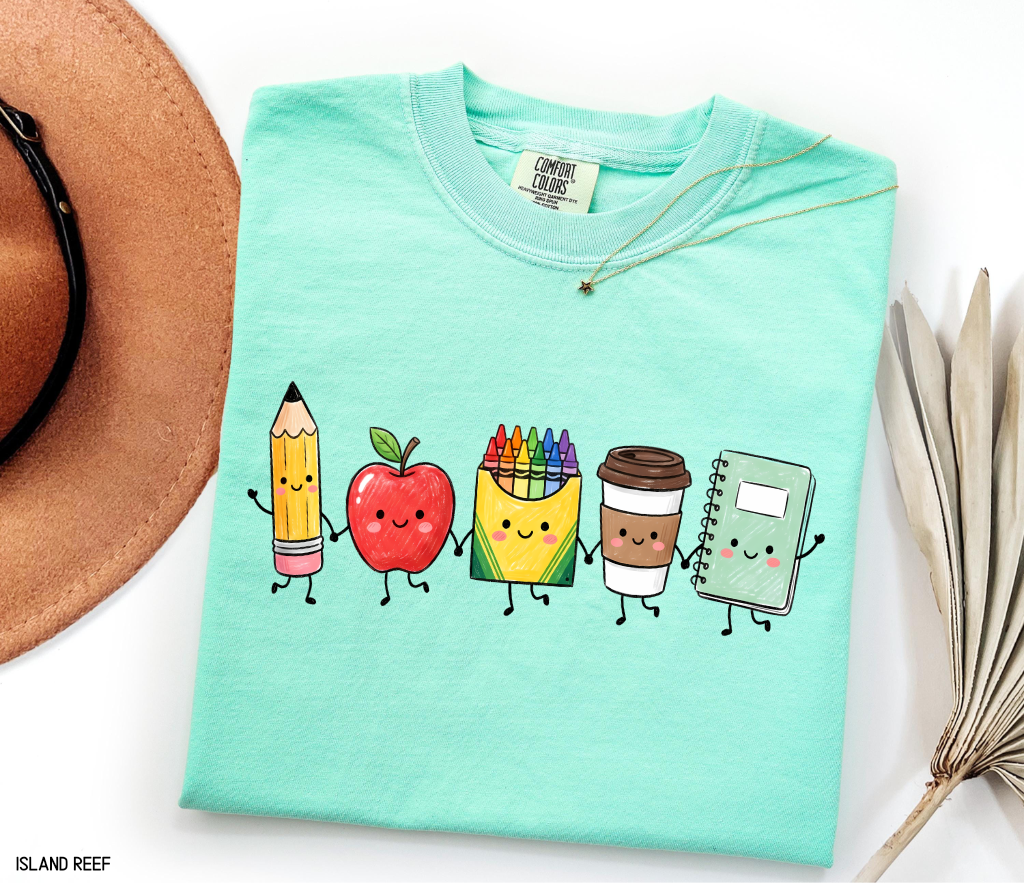 Cute School Icons Adult Comfort Colors T-Shirt