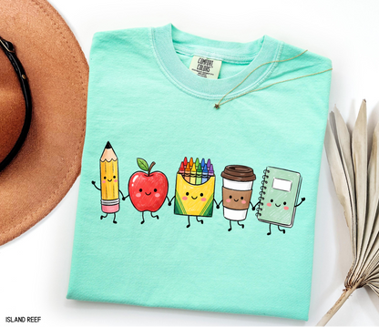 Cute School Icons Adult Comfort Colors T-Shirt