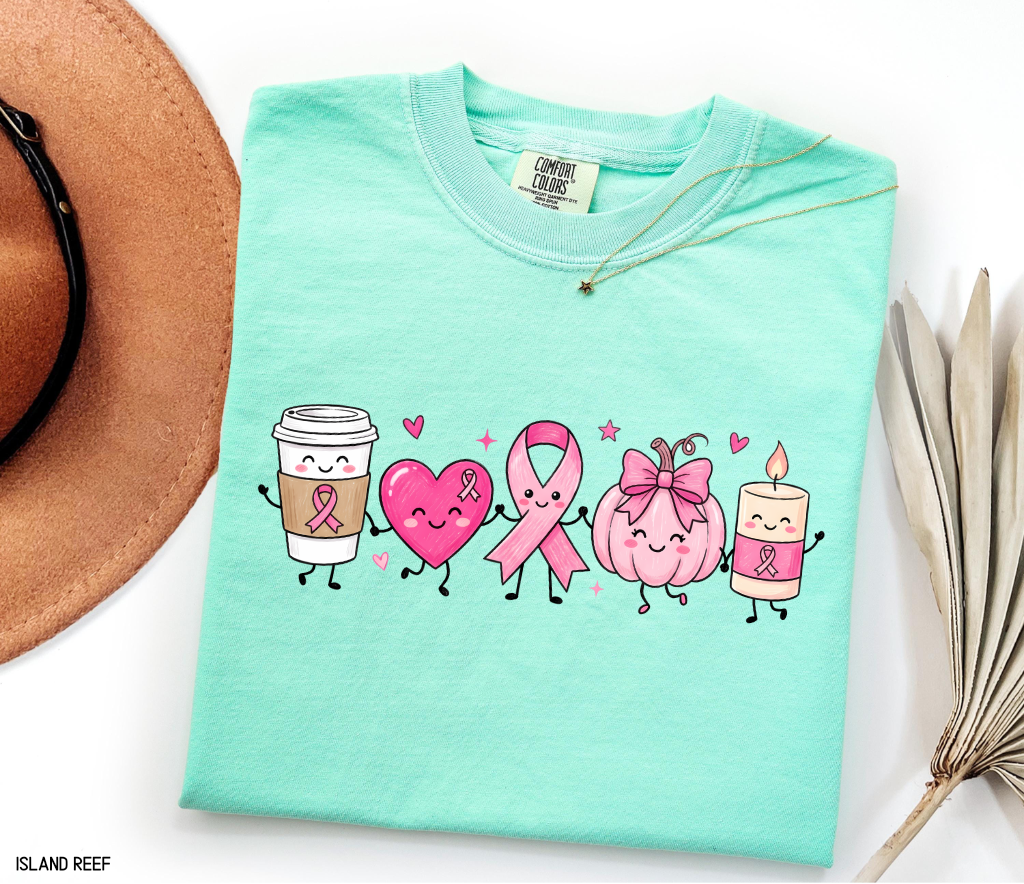 Breast Cancer Awareness Icons Adult Comfort Colors T-Shirt