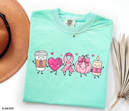 Breast Cancer Awareness Icons Adult Comfort Colors T-Shirt