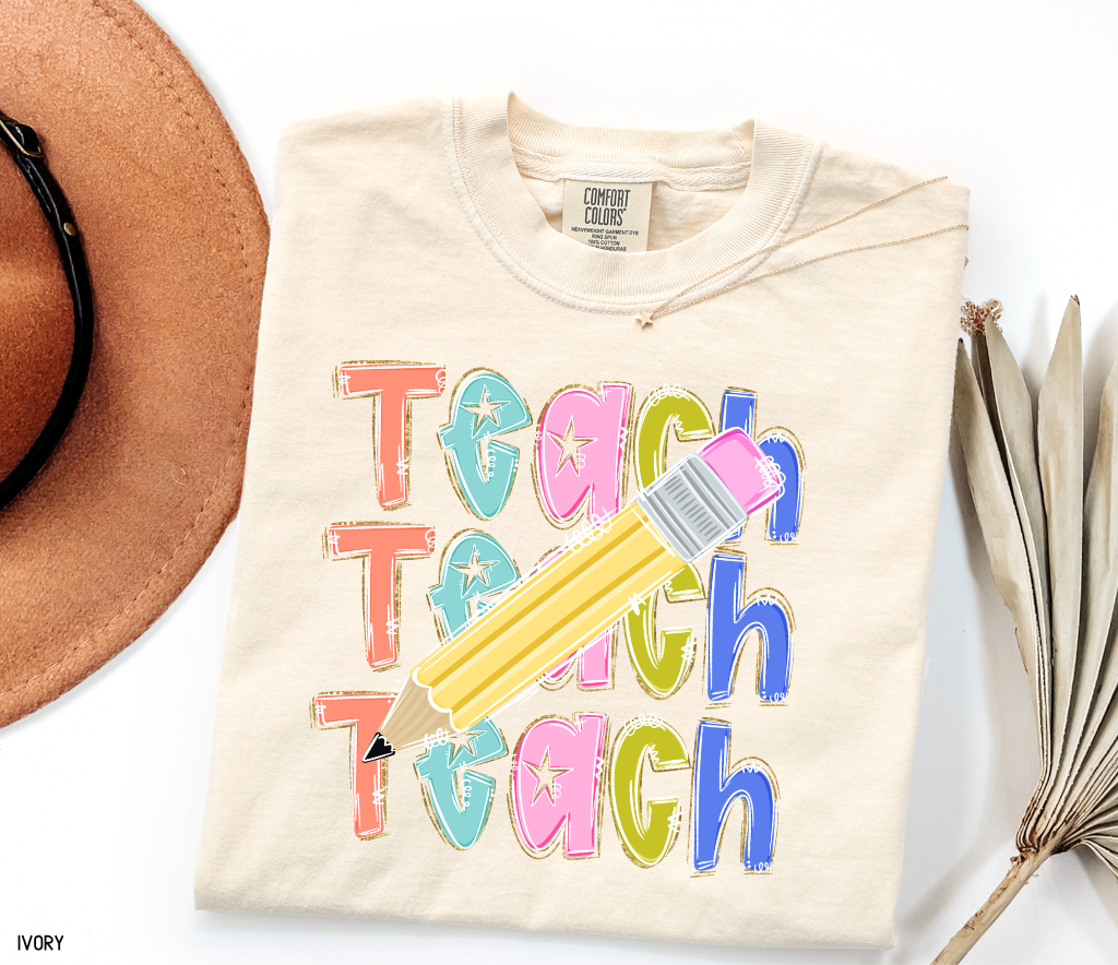 Teach Teach Teach Adult Comfort Colors T-Shirt