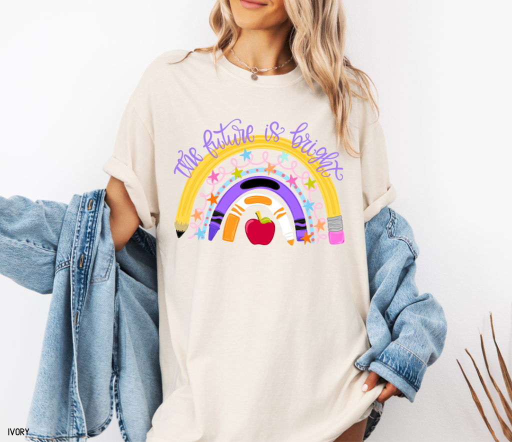 The Future is Bright Teacher Adult Comfort Colors T-Shirt