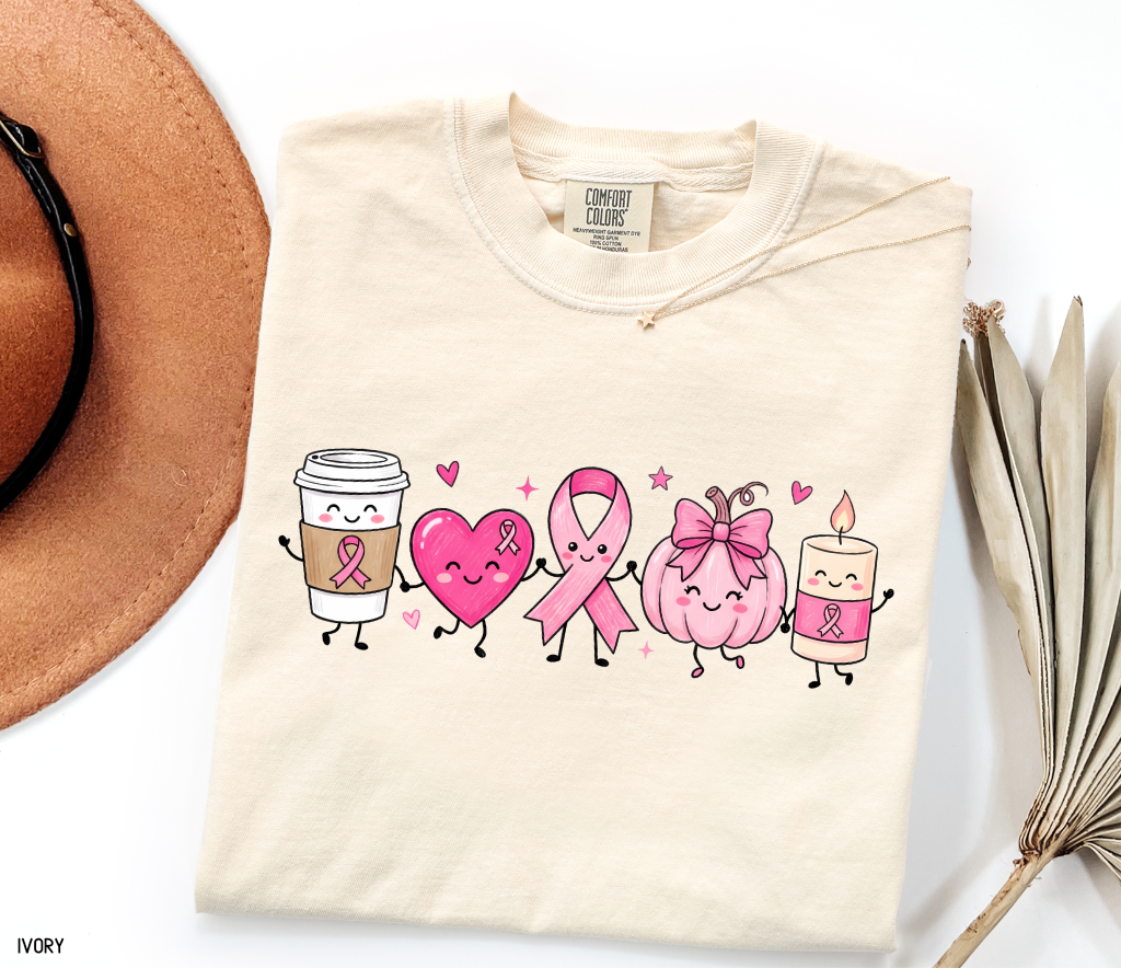 Breast Cancer Awareness Icons Adult Comfort Colors T-Shirt