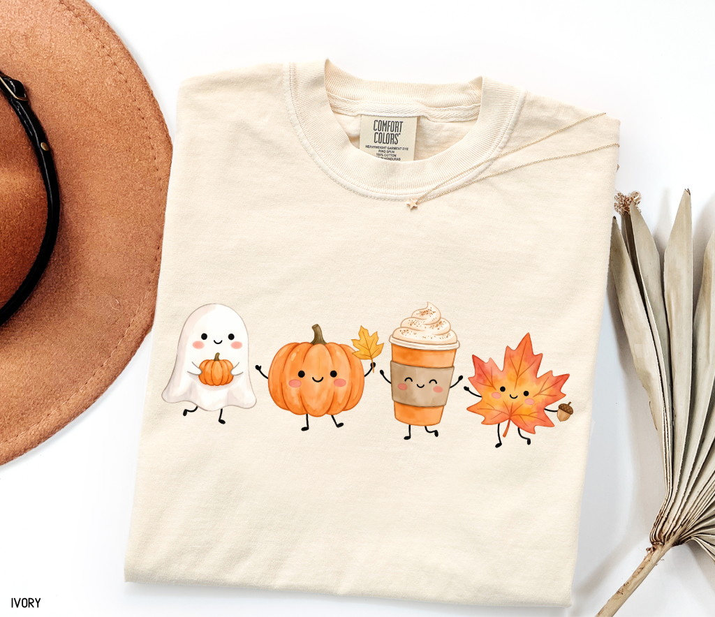 Cute Fall Ghost Adult Comfort Colors T-Shirt