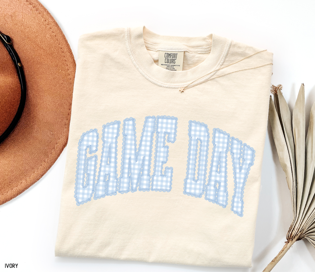 Gingham Game Day Adult Comfort Colors T-Shirt