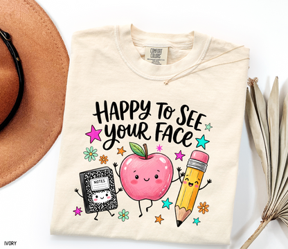 Happy to See Your Face Adult Comfort Colors T-Shirt