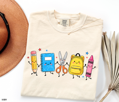 Cute Teacher Supplies Adult Comfort Colors T-Shirt
