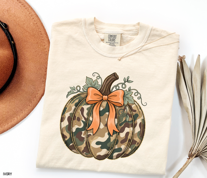 Camo Pumpkin Adult Comfort Colors T-Shirt