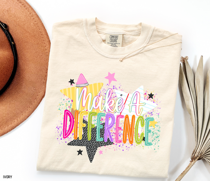 Make A Difference Teacher Adult Comfort Colors T-Shirt