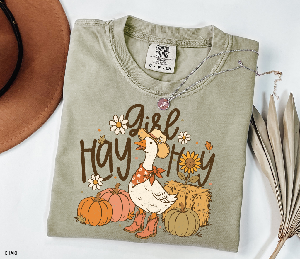 Hay Girl Hey Funny Adult Comfort Colors T-Shirt