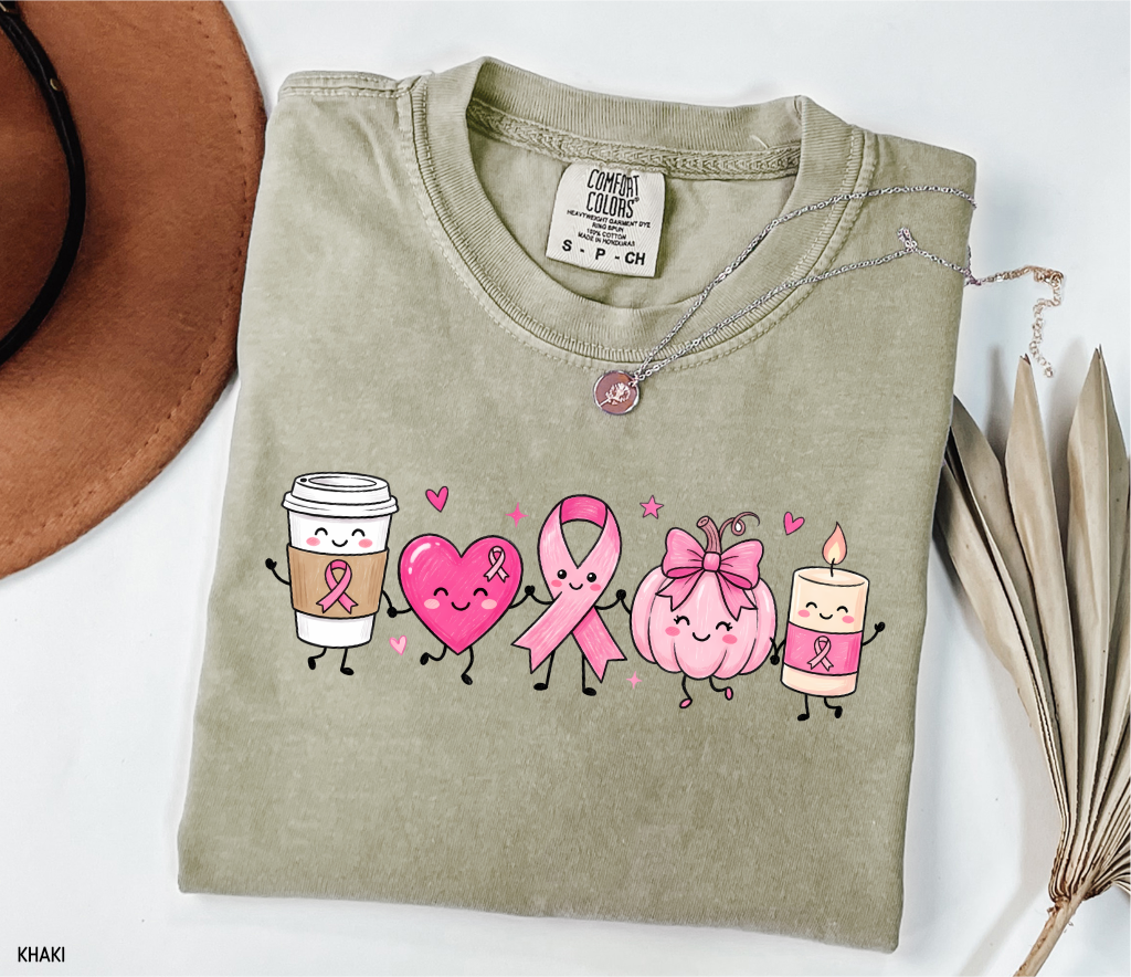 Breast Cancer Awareness Icons Adult Comfort Colors T-Shirt